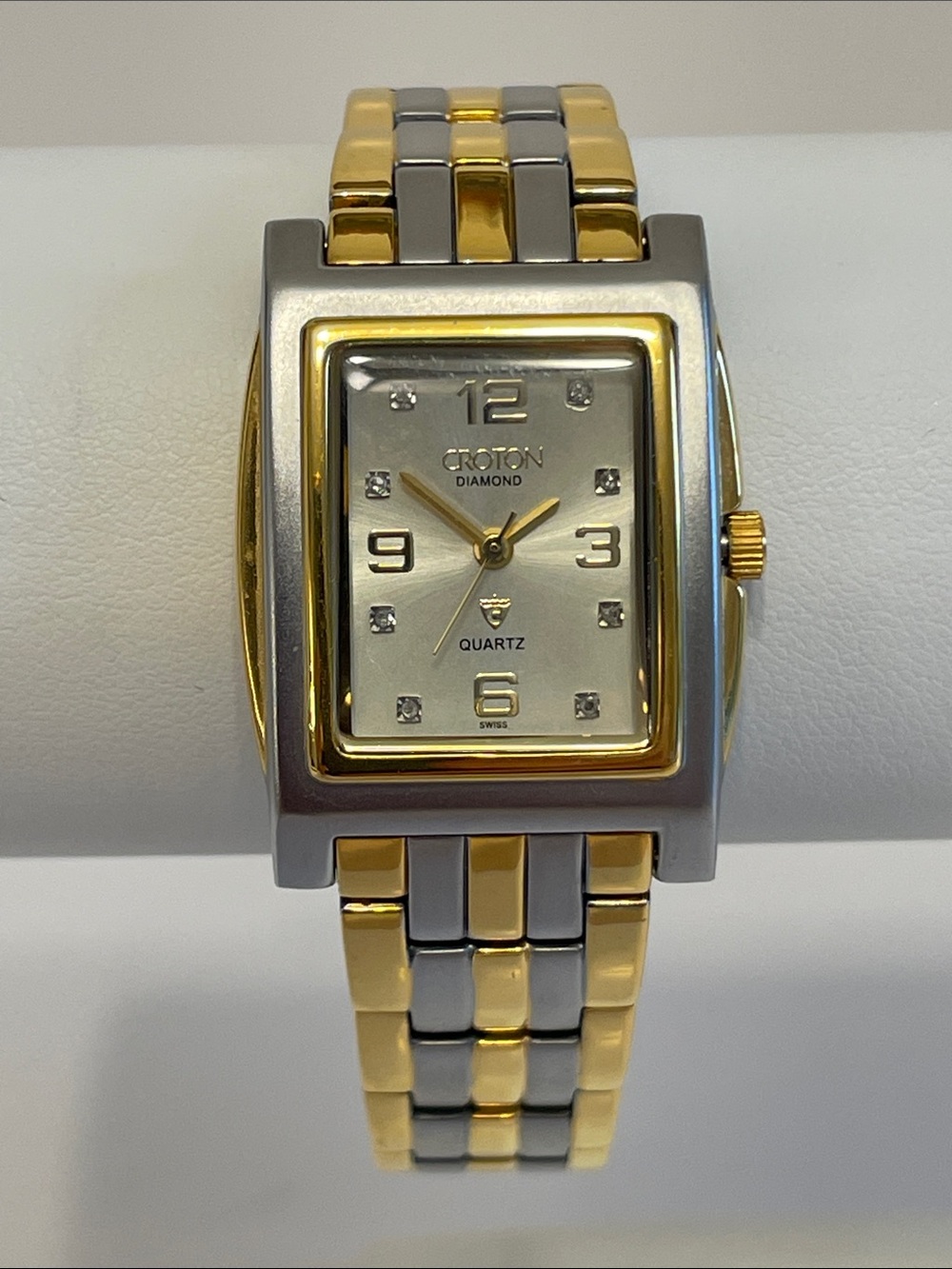 Croton Vintage Gold-Tone And Silver-Tone Women's Diamond Accent Bracelet Watch